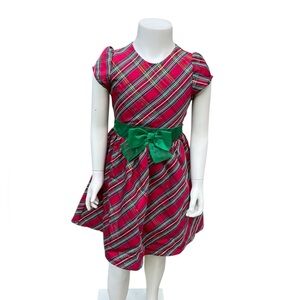 Blueberi Boulevard | Girls Holiday Dress | Red & Green Plaid | 7